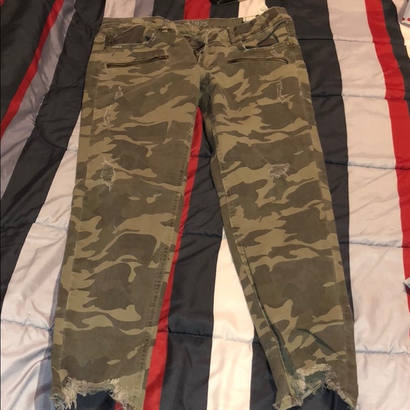 camo biker pants
